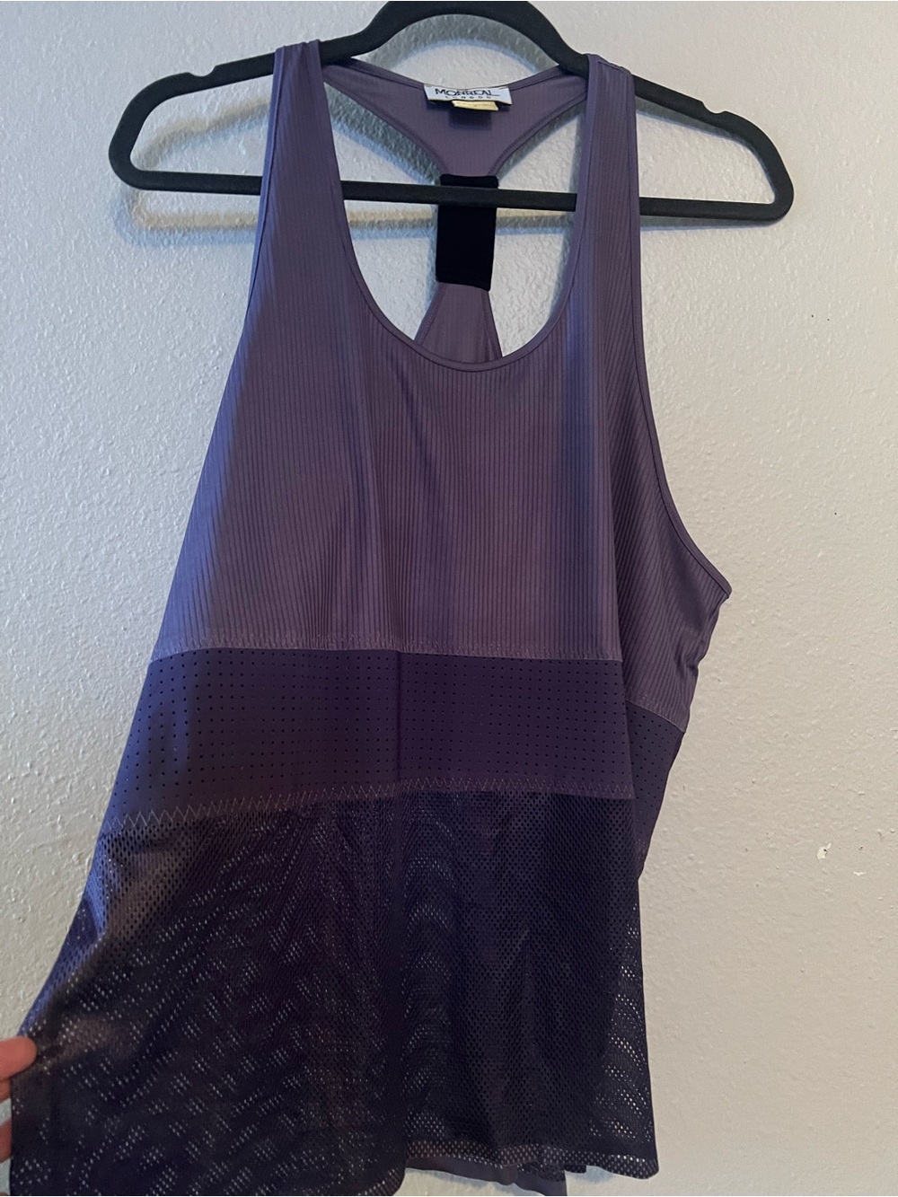 Monreal London Purple Mesh-Panel Racerback Tank
